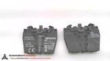 SIEMENS 3SB3403-0A , CONTACT BLOCK W/ 2 CONTACTS