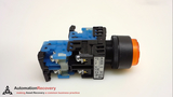 FUJI ELECTRIC AR22E0L-20E3A, ILLUMINATED PUSHBUTTON, AMBER, 2 N.O.