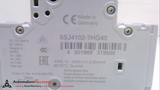 SIEMENS 5SJ4102-7HG40, SENTRON MINIATURE CIRCUIT BREAKER, SINGLE POLE