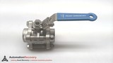 NELES-JAMESBURY 3A-3600MT-3, STAINLESS BALL VALVE W/LOCKING HANDLE, 1