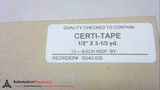 CERTI-TAPE 1/2' X 2-1/2 YD   LATEX FREE,