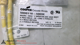 COOPER CROUSE-HINDS 5000118-506SE; MICRO-MINI Y SPLITTER ONE HOLE BODY